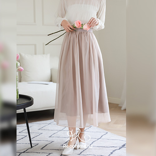 @[당일발송]빈티지 플라워 패턴 플레어 스커트1