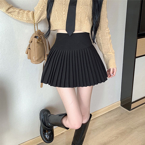 ◈[당일발송]  하이웨스트 플리츠 미니 스커트