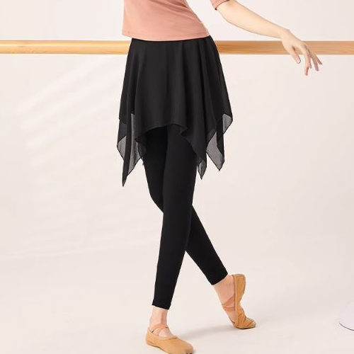 비대칭 쉬폰 발레 스커트