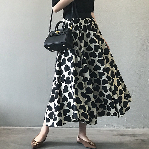 [재입고] #Made M.밴딩 하트 플레어 스커트