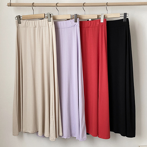 미스트 플레어 밴딩 롱 스커트