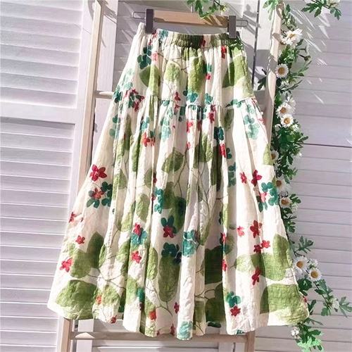 ◈[당일발송] 내추럴 패턴 A라인 플레어 스커트