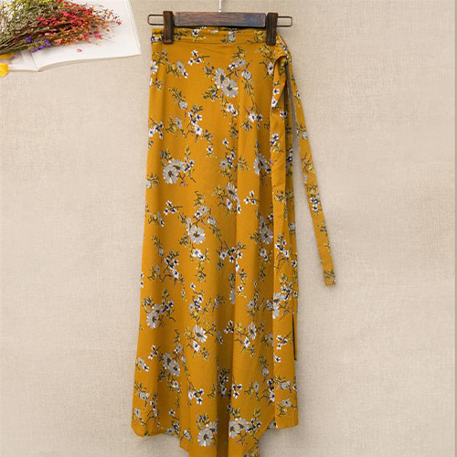 ◈[당일발송] . 패턴 랩 롱 스커트