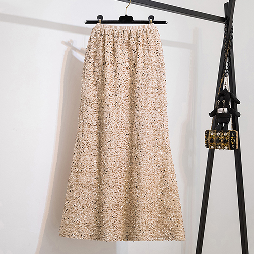 여성스러운 스팽글 밴딩 스커트