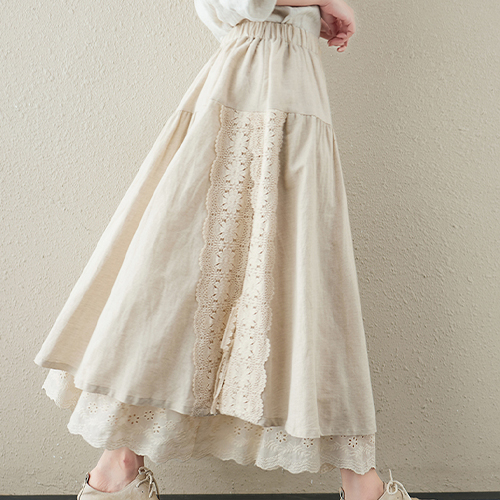 레이스 포인트 밴딩 스커트