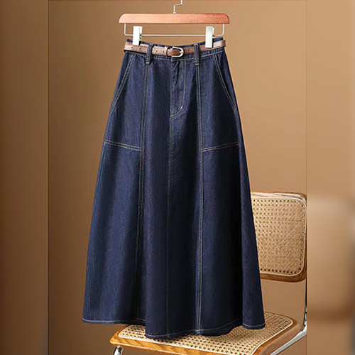 A라인 데님 플레어 스커트