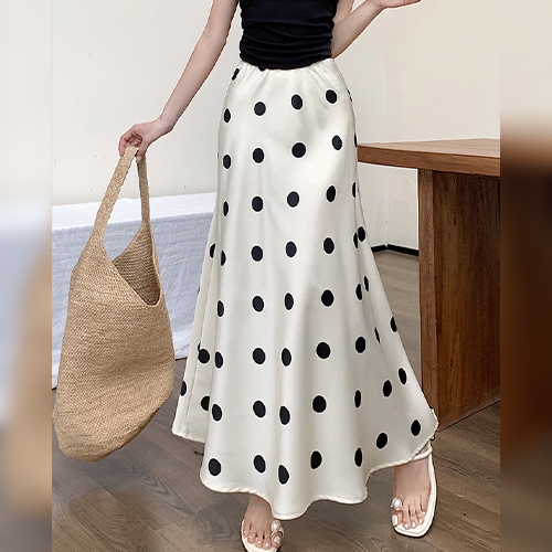 A라인 도트 밴딩 스커트