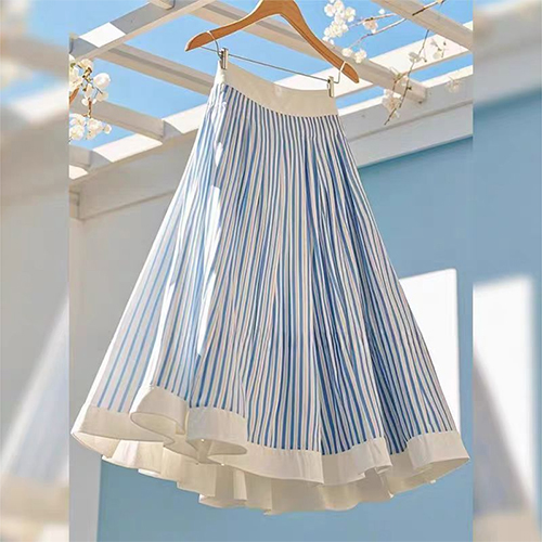 ◈[당일발송] 세로 스트라이프 플레어 스커트