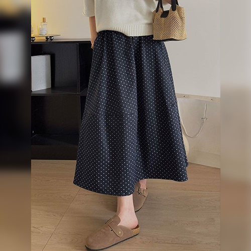 미니멀 도트 밴딩 스커트