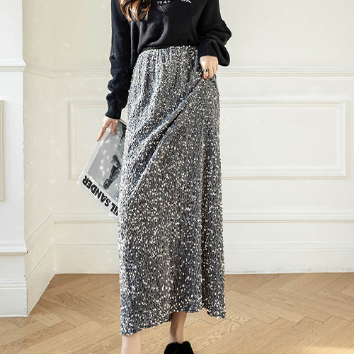 ◈[당일발송] 글리터 스팽글 H라인 스커트