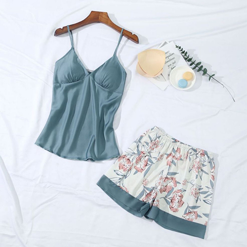 ★월요특가 자정마감 50% 9990원★내장캡 끈나시&플라워 밴딩 반바지 홈웨어 2SET