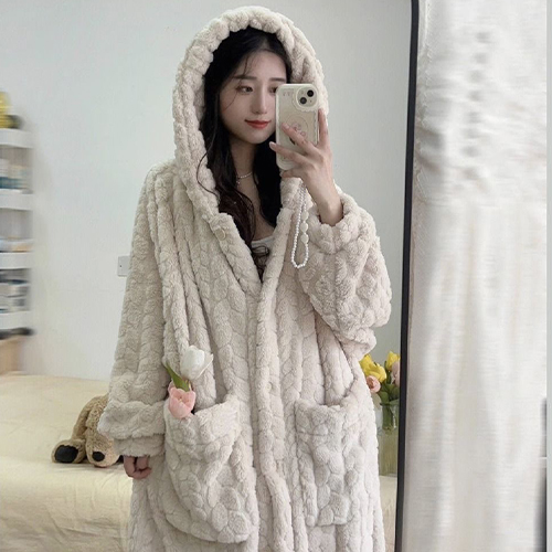 극세사 후드 로브 파자마 