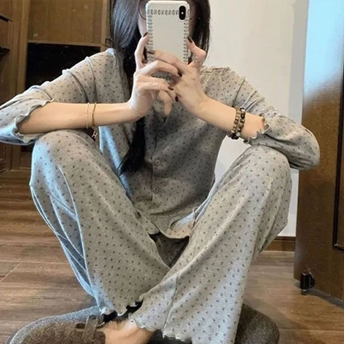 도트 골지 소프트 파자마 세트