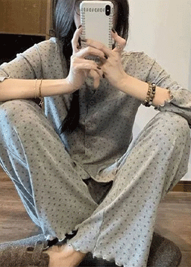 도트 골지 소프트 파자마 세트