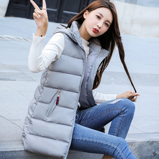 배색포인트 후드 롱베스트[VS#672_H]