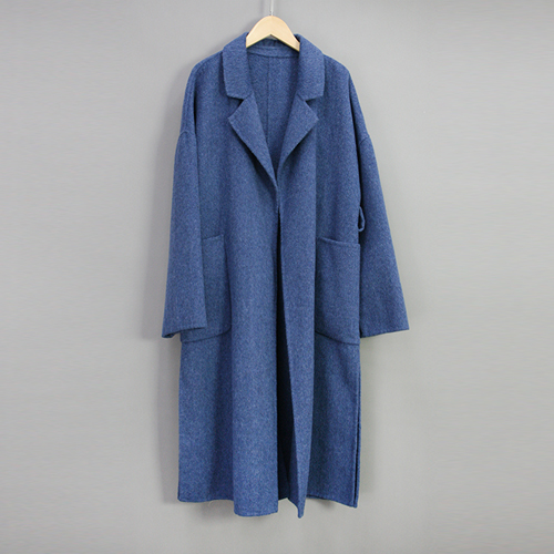 ◈[당일발송]블루 빅 포켓 롱 코트