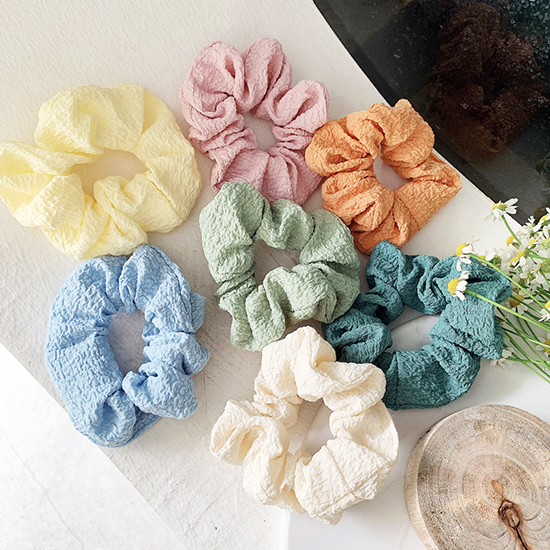 [당일발송] 컬러 링클 헤어 곱창 밴드