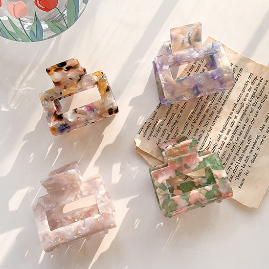 플라워 반 묶음 헤어 집게