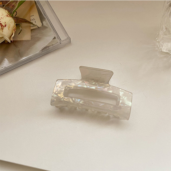 ◈[당일발송] 화이트 펄 사각 헤어핀