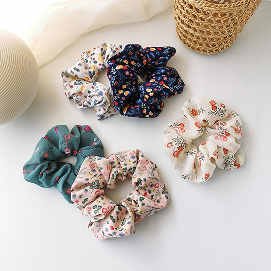 [당일발송]플로럴 패턴 링클 헤어 밴드 