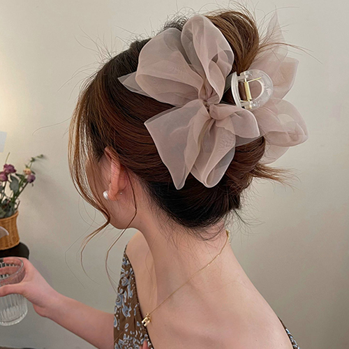 [당일발송]쉬폰 리본 헤어집게핀