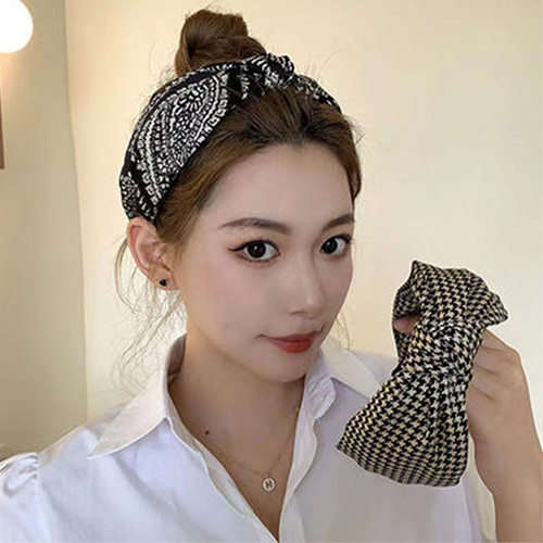 패턴 반다나 꼬임 헤어밴드