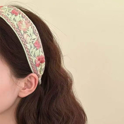 러블리 플라워 자수 머리띠