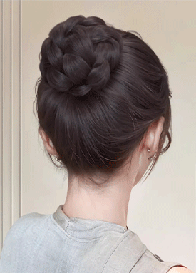 꽈배기 똥머리 볼륨 집게 가발