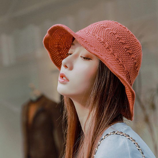 썸머 니트 버킷 모자