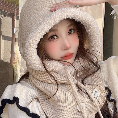 [당일발송]양털 니트 후드 바라클라바