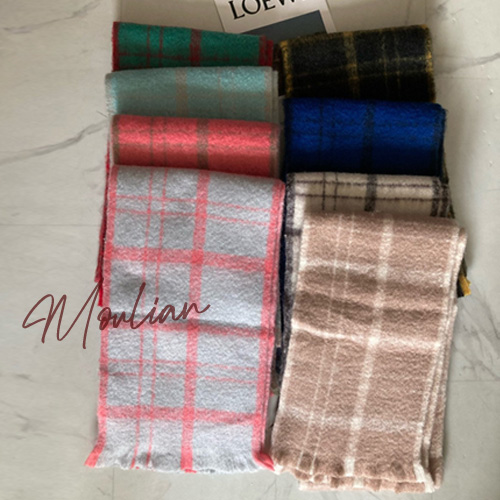 ◈[당일발송] 사각 체크 롱 머플러