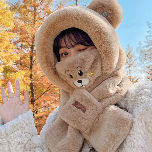 ◈[당일발송] 포근포근 곰돌이 후드 세트