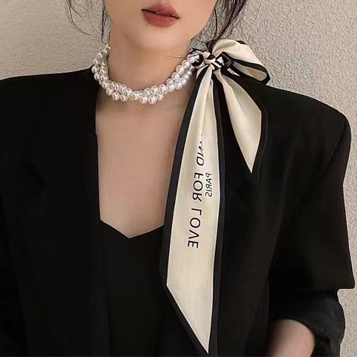 ◈[당일발송] 세련된 진주 스카프 악세사리