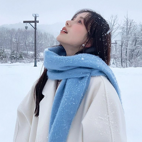 포근 윈터 체크 & 솔리드 머플러