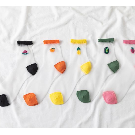 [재입고] 후르츠 망사 레이스 양말