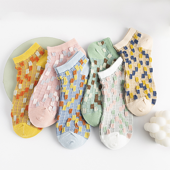 [당일발송][재입고] 컬러 큐브 발목 양말