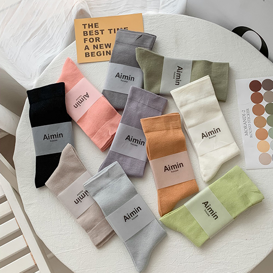 [당일발송] 코튼 캔디컬러 베이식 양말 