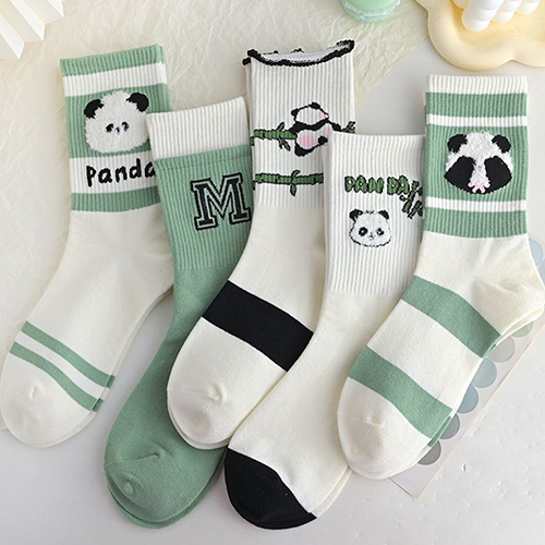 귀여운 판다 줄무늬 양말