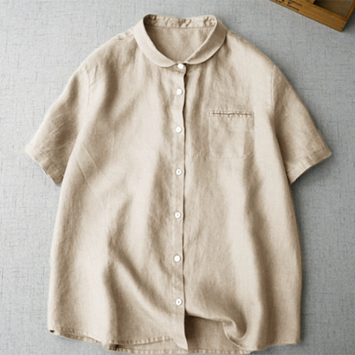 ◈[당일발송] 쁘띠 카라 린넨 블라우스