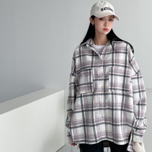 오버핏 체크 남방