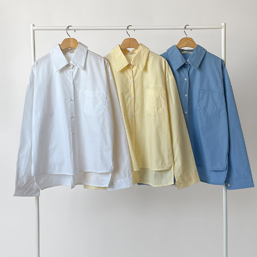 오버핏 뒷트임 심플 셔츠