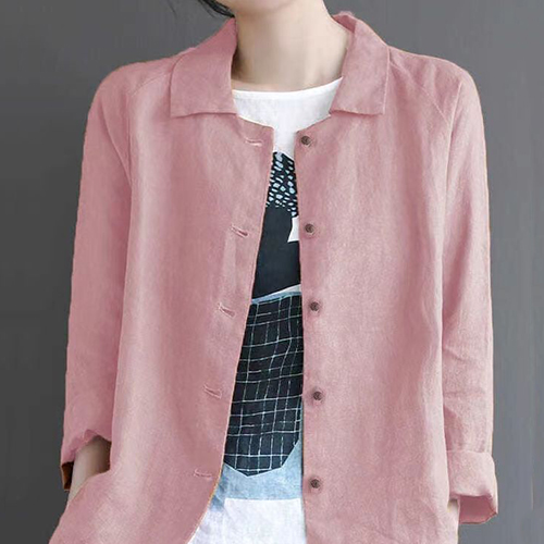 린넨 면 혼방 셔츠 겸 자켓 [핑크색상 및 원단 느낌 후기 참고 필수!]
