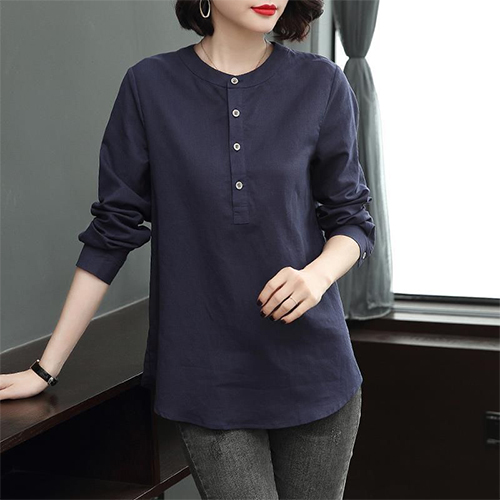 ◈[당일발송] 심플 라운드 헨리넥 셔츠