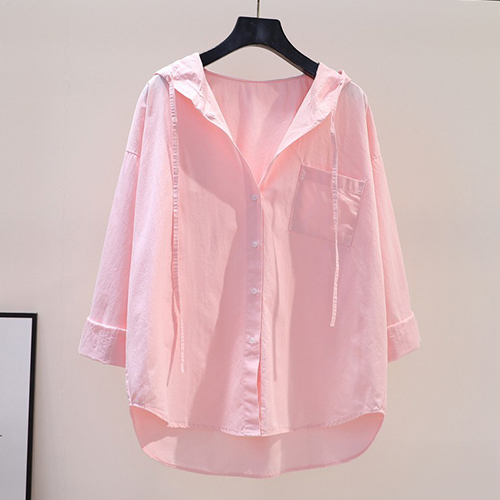 ◈[당일발송] 캐주얼 루즈핏 후드 셔츠