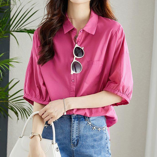 [당일발송]캐주얼 5부소매 카라 셔츠