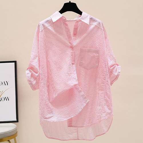 ◈[당일발송] ★화요특가 자정마감 50%★스트라이프 칠부 롤업 셔츠