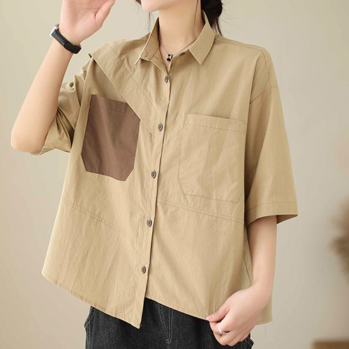 ◈[당일발송] 유니크 언발 루즈핏 셔츠