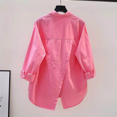 뒷절개 포인트 원포켓 긴팔 셔츠