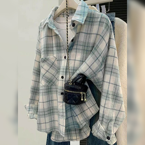 소프트 포켓 오버핏 체크 남방