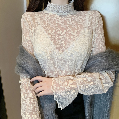 odrl[당일발송] 플라워 레이스 시스루 이너 블라우스